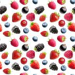 Berries Isolated on White. Seamless Pattern Background-Valentina R-Laminated Photographic Print