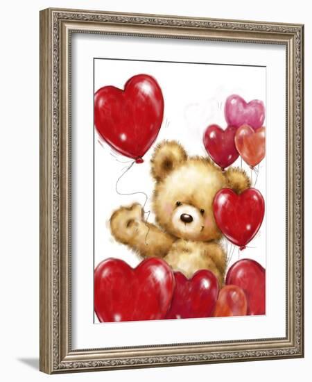 Valentine Bear 2-MAKIKO-Framed Giclee Print