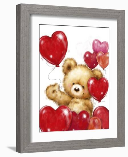 Valentine Bear 2-MAKIKO-Framed Giclee Print