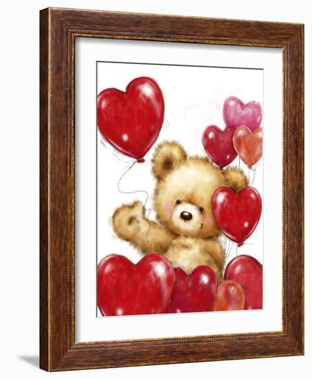 Valentine Bear 2-MAKIKO-Framed Giclee Print