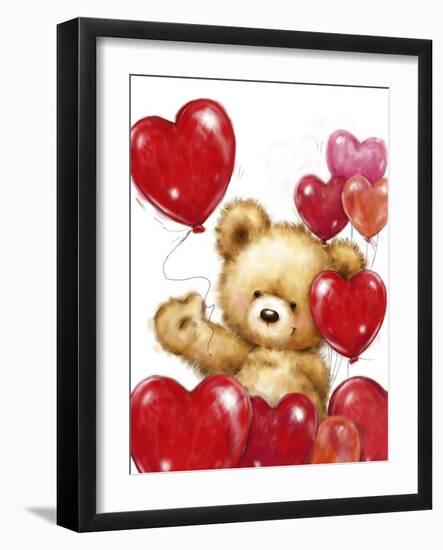 Valentine Bear 2-MAKIKO-Framed Giclee Print