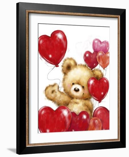 Valentine Bear 2-MAKIKO-Framed Giclee Print