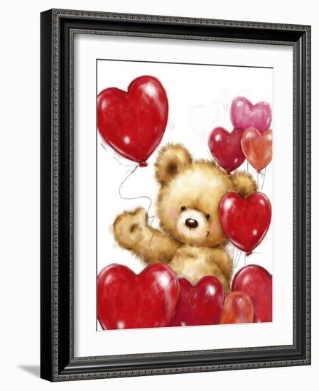 Valentine Bear 2-MAKIKO-Framed Giclee Print