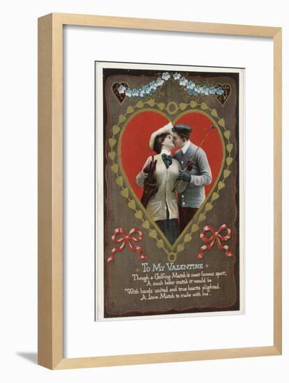 Valentine card with golfing theme, Germany, 1912-Unknown-Framed Giclee Print