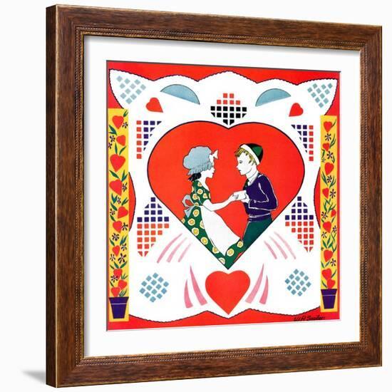 "Valentine Couple Cut-Out,"February 1, 1933-W. P. Snyder-Framed Giclee Print