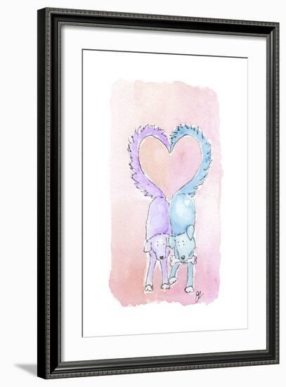 Valentine Dogs-Jennifer Zsolt-Framed Giclee Print