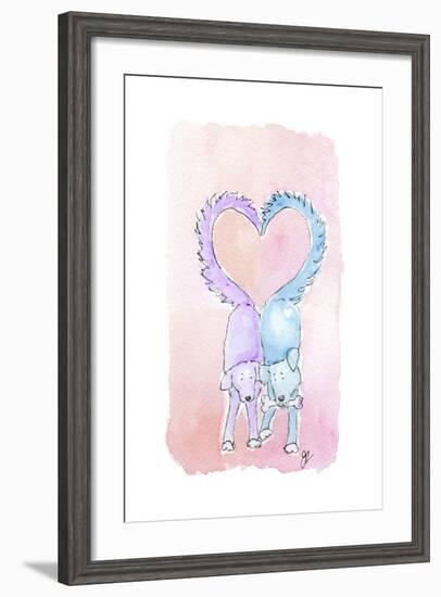 Valentine Dogs-Jennifer Zsolt-Framed Giclee Print