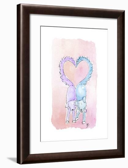 Valentine Dogs-Jennifer Zsolt-Framed Giclee Print