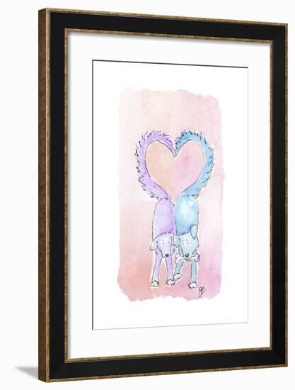 Valentine Dogs-Jennifer Zsolt-Framed Giclee Print