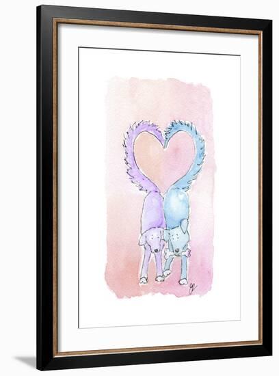 Valentine Dogs-Jennifer Zsolt-Framed Giclee Print