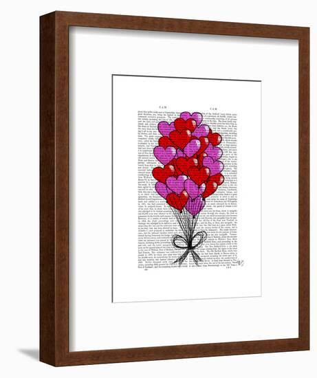 Valentine Heart Balloon Illustration-Fab Funky-Framed Art Print