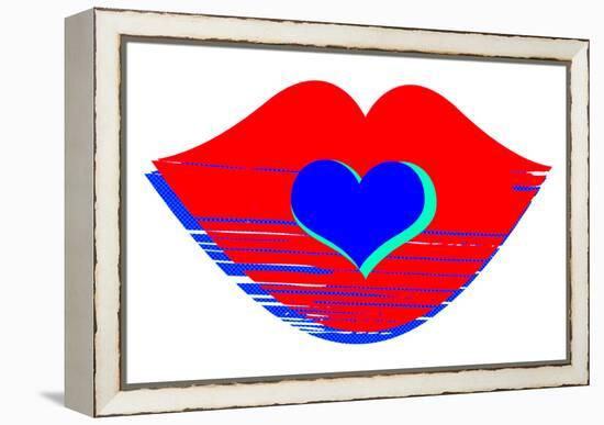 Valentine Illustration of Primary Colors-nito-Framed Stretched Canvas