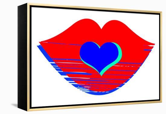 Valentine Illustration of Primary Colors-nito-Framed Stretched Canvas