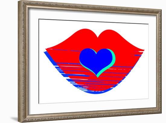 Valentine Illustration of Primary Colors-nito-Framed Premium Giclee Print