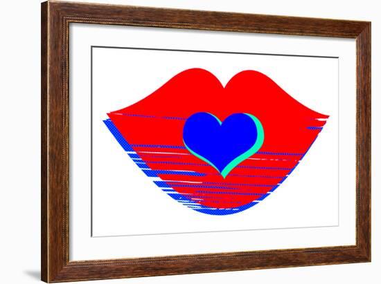 Valentine Illustration of Primary Colors-nito-Framed Premium Giclee Print