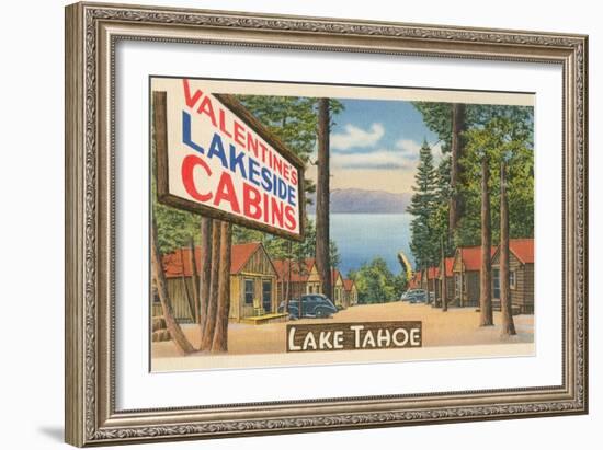 Valentine Lakeside Cabins, Lake Tahoe-null-Framed Art Print