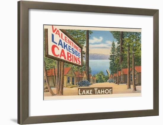 Valentine Lakeside Cabins, Lake Tahoe-null-Framed Art Print