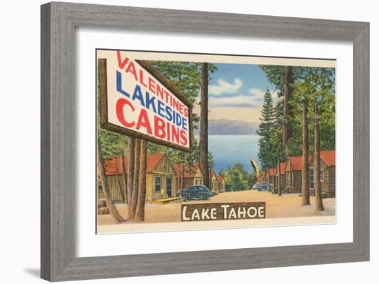 Valentine Lakeside Cabins, Lake Tahoe-null-Framed Art Print