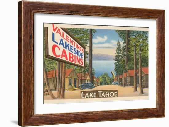 Valentine Lakeside Cabins, Lake Tahoe-null-Framed Art Print