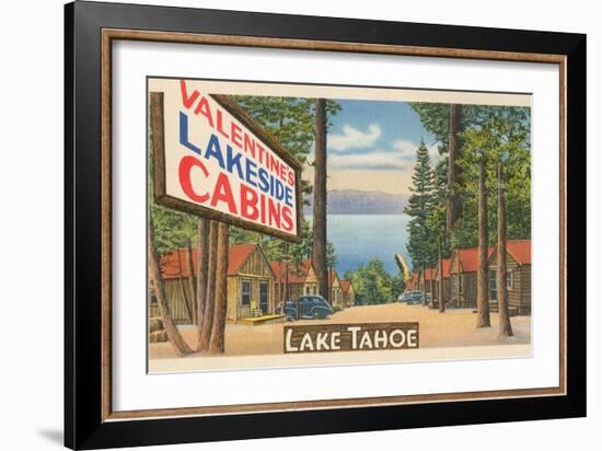 Valentine Lakeside Cabins, Lake Tahoe-null-Framed Art Print