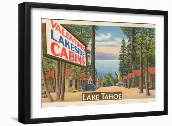 Valentine Lakeside Cabins, Lake Tahoe-null-Framed Art Print