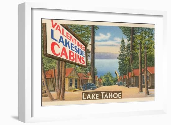 Valentine Lakeside Cabins, Lake Tahoe-null-Framed Art Print