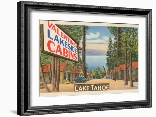 Valentine Lakeside Cabins, Lake Tahoe-null-Framed Art Print