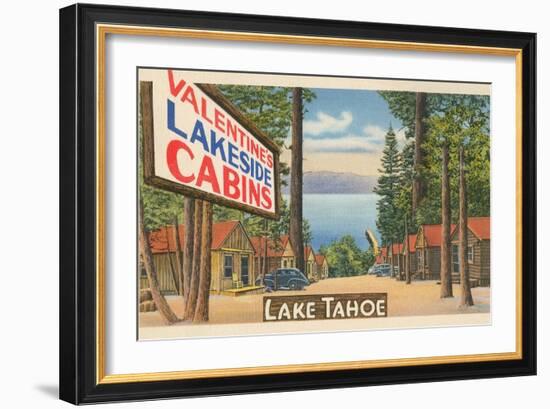 Valentine Lakeside Cabins, Lake Tahoe-null-Framed Art Print