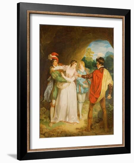 Valentine Rescuing Silvia from Proteus-Francis Wheatley-Framed Giclee Print