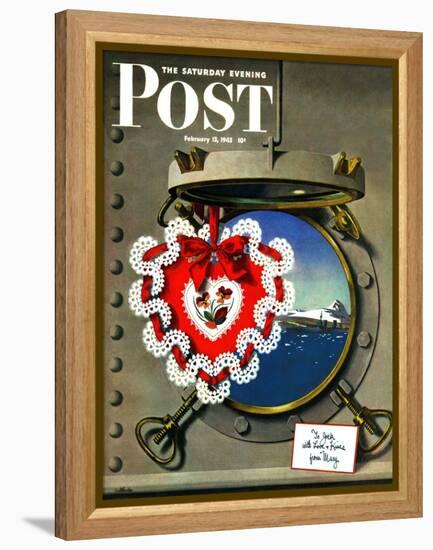 "Valentine's Day at Sea," Saturday Evening Post Cover, February 13, 1943-John Atherton-Framed Premier Image Canvas