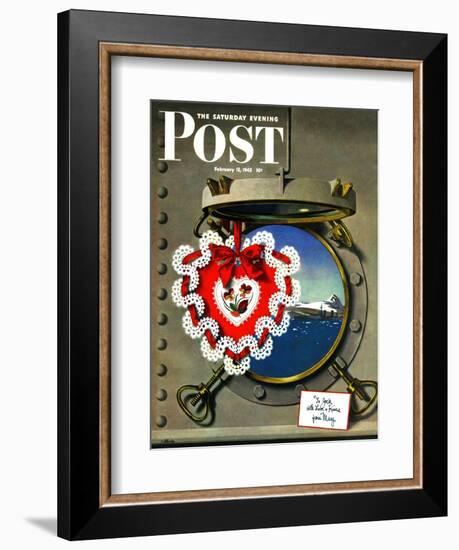 "Valentine's Day at Sea," Saturday Evening Post Cover, February 13, 1943-John Atherton-Framed Giclee Print