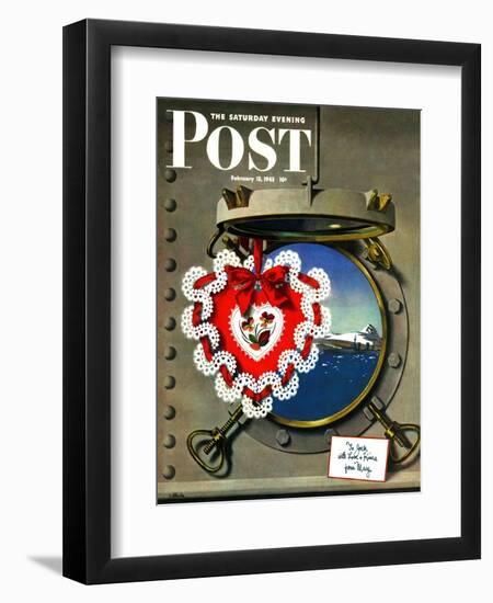 "Valentine's Day at Sea," Saturday Evening Post Cover, February 13, 1943-John Atherton-Framed Giclee Print