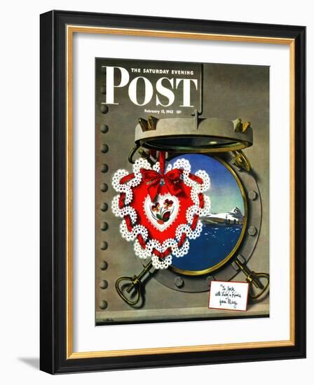 "Valentine's Day at Sea," Saturday Evening Post Cover, February 13, 1943-John Atherton-Framed Giclee Print