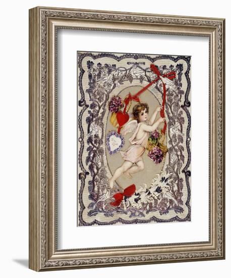 Valentine's Day Card, 1860S-1870S-null-Framed Giclee Print