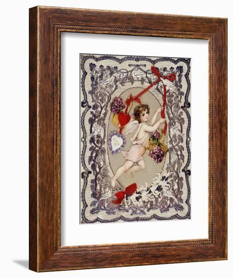 Valentine's Day Card, 1860S-1870S-null-Framed Giclee Print