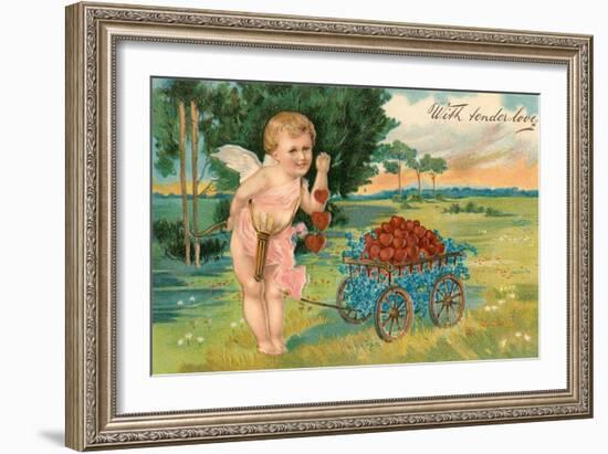 Valentine's Day, Cupid with Tender Love-null-Framed Art Print