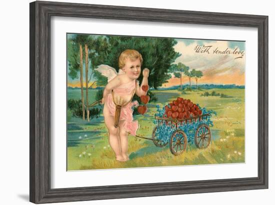 Valentine's Day, Cupid with Tender Love-null-Framed Art Print