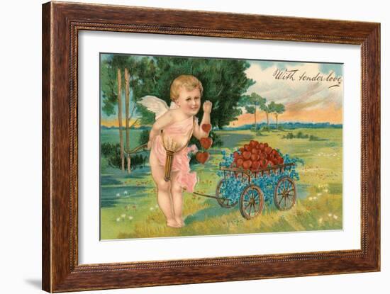 Valentine's Day, Cupid with Tender Love-null-Framed Art Print