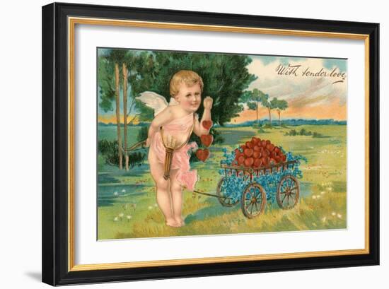 Valentine's Day, Cupid with Tender Love-null-Framed Art Print
