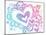 Valentine's Day Love & Hearts Sketchy Notebook Doodles Design Elements on Lined Sketchbook Paper Ba-blue67-Mounted Art Print