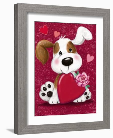 Valentine's Dog-MAKIKO-Framed Giclee Print