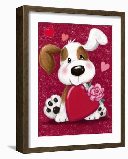 Valentine's Dog-MAKIKO-Framed Giclee Print