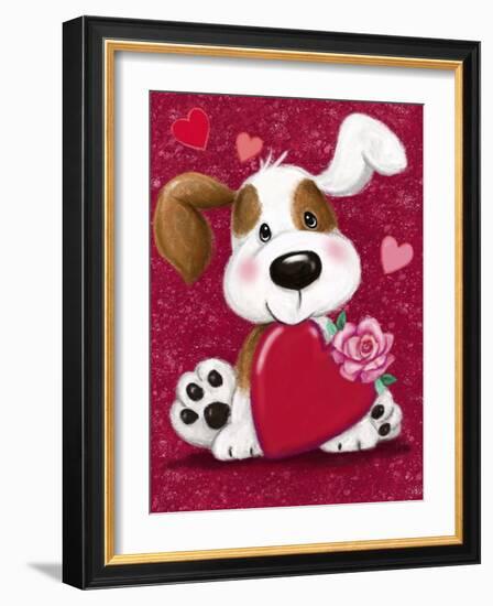 Valentine's Dog-MAKIKO-Framed Giclee Print