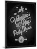 Valentines Day Chalkboard Menu Background-Pushkarevskyy-Mounted Art Print