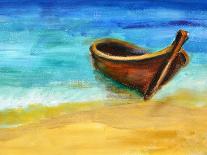 Boat on the Beach, Oil Painting on Canvas-Valenty-Art Print