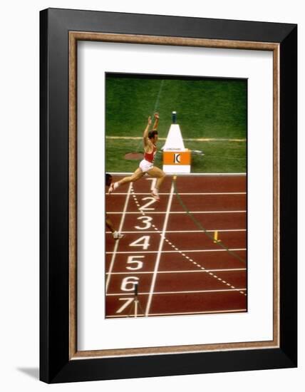 Valeri Borsov of the Soviet Union Winning the 100 Meter Finals During the Summer Olympics-John Dominis-Framed Photographic Print