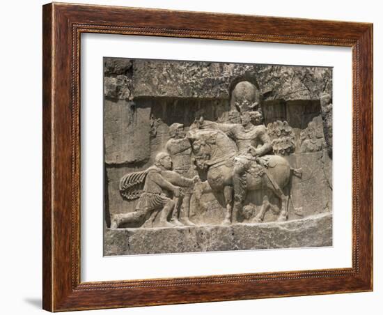 Valerian Before Shahpur, 241 to 272 AD, Naqsh-E Rustam, Iran, Middle East-Robert Harding-Framed Photographic Print