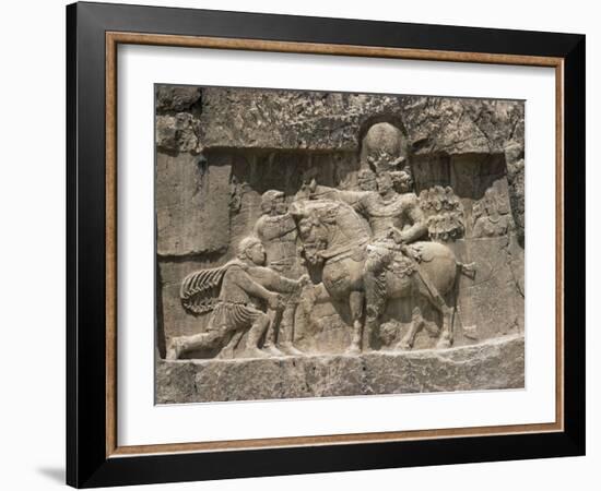Valerian Before Shahpur, 241 to 272 AD, Naqsh-E Rustam, Iran, Middle East-Robert Harding-Framed Photographic Print