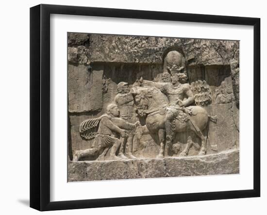 Valerian Before Shahpur, 241 to 272 AD, Naqsh-E Rustam, Iran, Middle East-Robert Harding-Framed Photographic Print