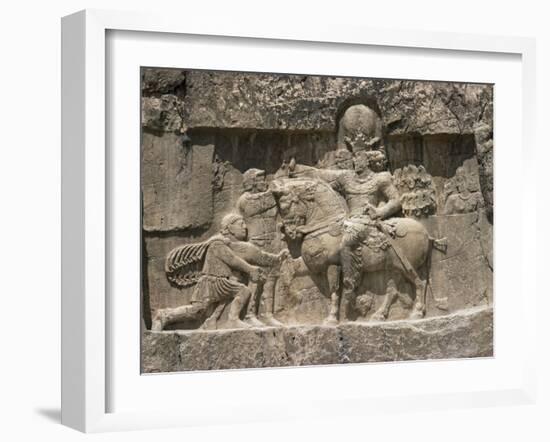 Valerian Before Shahpur, 241 to 272 AD, Naqsh-E Rustam, Iran, Middle East-Robert Harding-Framed Photographic Print